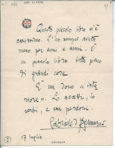 Lettera con busta. Sigillo in ceralacca