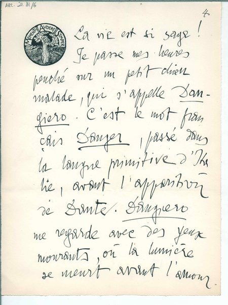 Lettera <in lingua francese>