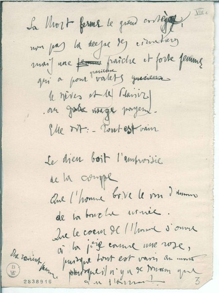 [Isottèo. X. Trionfo d'Isaotta alla maniera di Lorenzo de' Medici] Inc.: "Le seigneur Arec et le bon Tristan" <frammento>