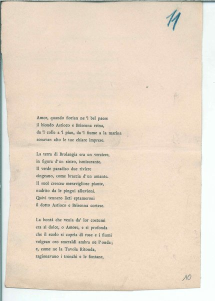 Isottèo (A.D. 1886) [Al libro detto Isottèo] I. Il dolce grappolo, II. Ballata d'Astioco e di Brisenna, III. Isaotta nel bosco, [V. Cantata di Calen d'aprile], VI. Ballata delle donne sul fiume, IX. Ballata e sestina della lontananza. <bozze>