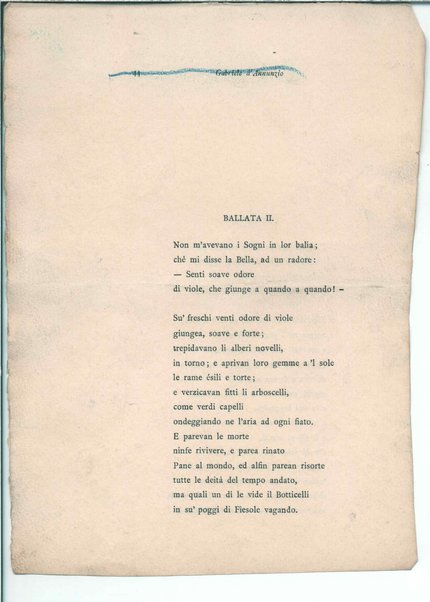 Isottèo (A.D. 1886) [Al libro detto Isottèo] I. Il dolce grappolo, II. Ballata d'Astioco e di Brisenna, III. Isaotta nel bosco, [V. Cantata di Calen d'aprile], VI. Ballata delle donne sul fiume, IX. Ballata e sestina della lontananza. <bozze>