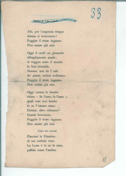 Isottèo (A.D. 1886) [Al libro detto Isottèo] I. Il dolce grappolo, II. Ballata d'Astioco e di Brisenna, III. Isaotta nel bosco, [V. Cantata di Calen d'aprile], VI. Ballata delle donne sul fiume, IX. Ballata e sestina della lontananza. <bozze>