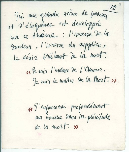 Le Martyre de Saint Sébastien. Mystère. Premier acte. Notes pour le peintre et pour le Musicien. Troisieme acte