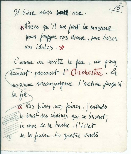 Le Martyre de Saint Sébastien. Mystère. Premier acte. Notes pour le peintre et pour le Musicien. Troisieme acte