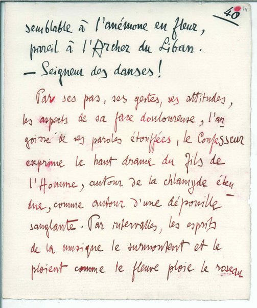 Le Martyre de Saint Sébastien. Mystère. Premier acte. Notes pour le peintre et pour le Musicien. Troisieme acte