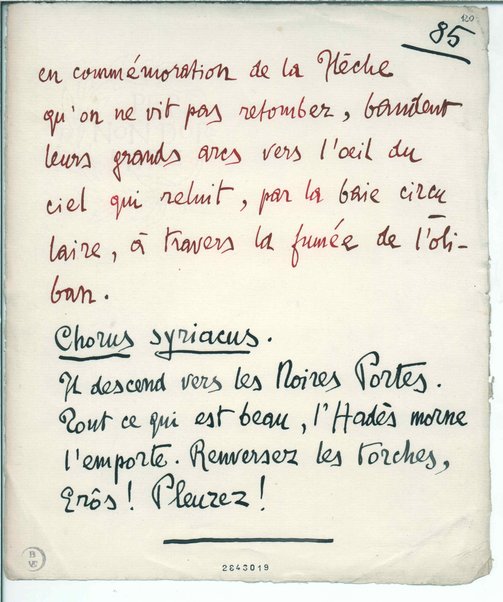 Le Martyre de Saint Sébastien. Mystère. Premier acte. Notes pour le peintre et pour le Musicien. Troisieme acte