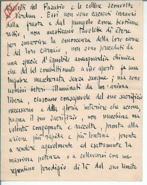 [Discorso agli aviatori in Venezia] Inc.: "Qui dove l'elica romba, dove l'ala vibra"