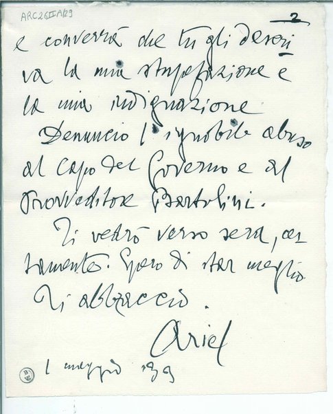 Lettera con busta. Sigillo dorato