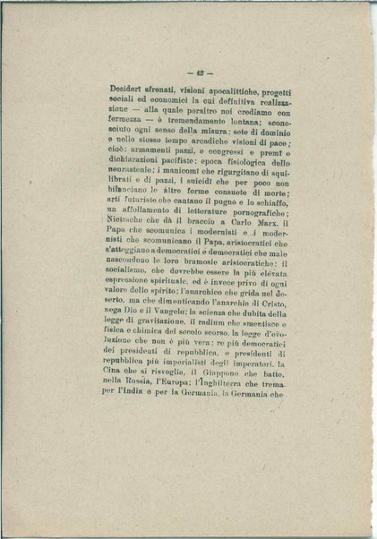 Gabriele D'Annunzio e il moderno spirito italico <bozze di stampa>