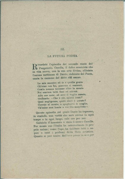 Gabriele D'Annunzio e il moderno spirito italico <bozze di stampa>