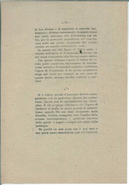 Gabriele D'Annunzio e il moderno spirito italico <bozze di stampa>