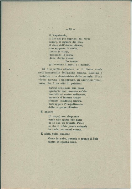 Gabriele D'Annunzio e il moderno spirito italico <bozze di stampa>