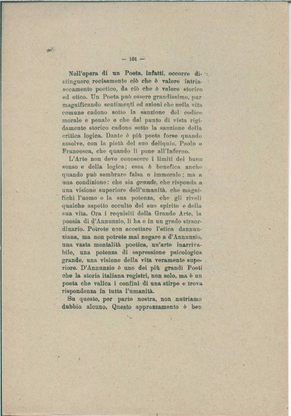 Gabriele D'Annunzio e il moderno spirito italico <bozze di stampa>