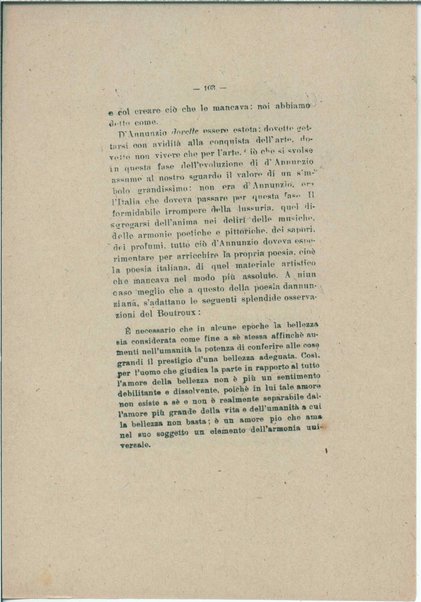 Gabriele D'Annunzio e il moderno spirito italico <bozze di stampa>