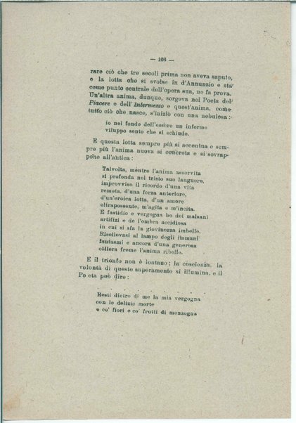 Gabriele D'Annunzio e il moderno spirito italico <bozze di stampa>