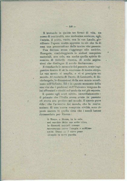 Gabriele D'Annunzio e il moderno spirito italico <bozze di stampa>