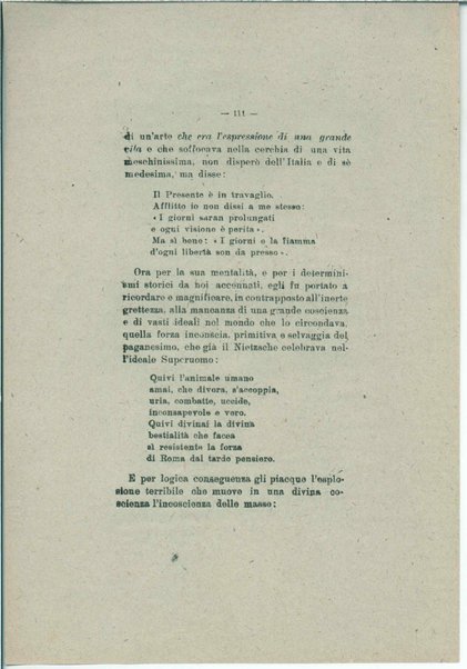 Gabriele D'Annunzio e il moderno spirito italico <bozze di stampa>