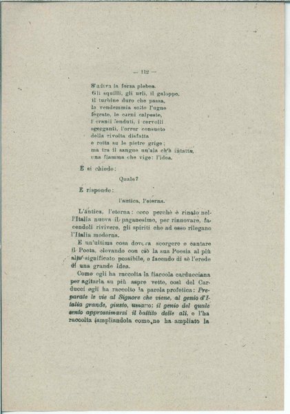 Gabriele D'Annunzio e il moderno spirito italico <bozze di stampa>