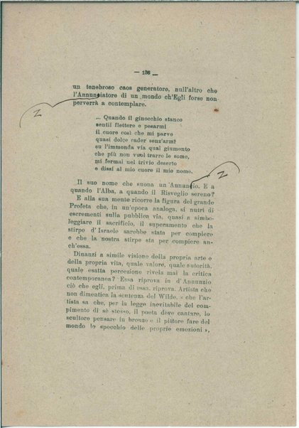 Gabriele D'Annunzio e il moderno spirito italico <bozze di stampa>