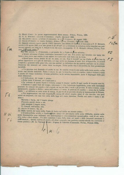 Il manoscritto della "Figlia di Iorio" di Gabriele D'Annunzio <bozze di stampa>