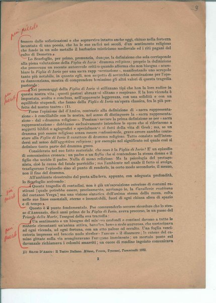 Il manoscritto della "Figlia di Iorio" di Gabriele D'Annunzio <bozze di stampa>