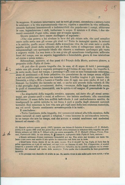 Il manoscritto della "Figlia di Iorio" di Gabriele D'Annunzio <bozze di stampa>