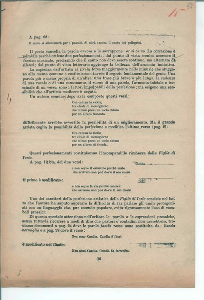 Il manoscritto della "Figlia di Iorio" di Gabriele D'Annunzio <bozze di stampa>