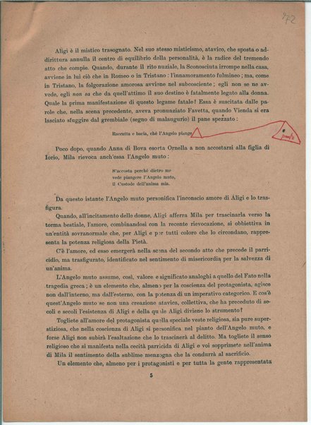 Il manoscritto della "Figlia di Iorio" di Gabriele D'Annunzio <bozze di stampa>