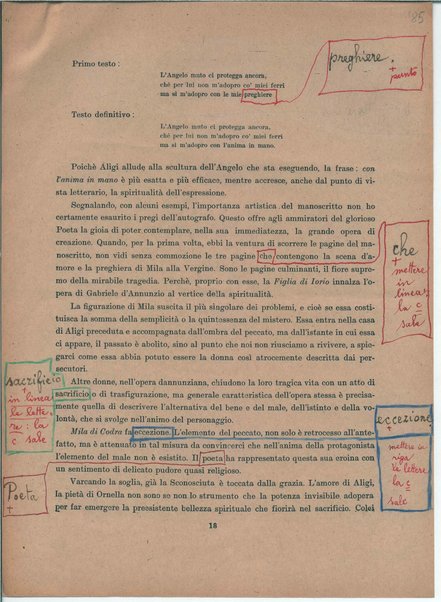 Il manoscritto della "Figlia di Iorio" di Gabriele D'Annunzio <bozze di stampa>