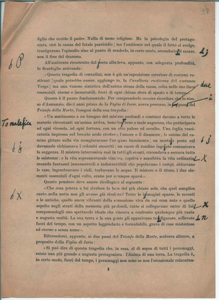 Il manoscritto della "Figlia di Iorio" di Gabriele D'Annunzio <bozze di stampa>