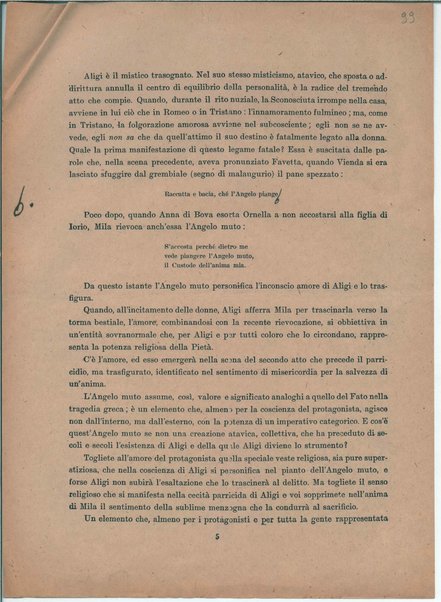 Il manoscritto della "Figlia di Iorio" di Gabriele D'Annunzio <bozze di stampa>