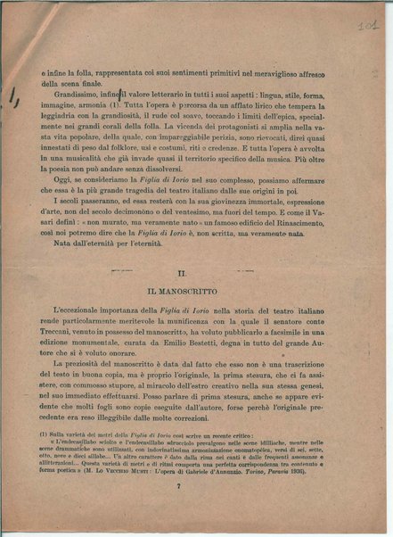 Il manoscritto della "Figlia di Iorio" di Gabriele D'Annunzio <bozze di stampa>