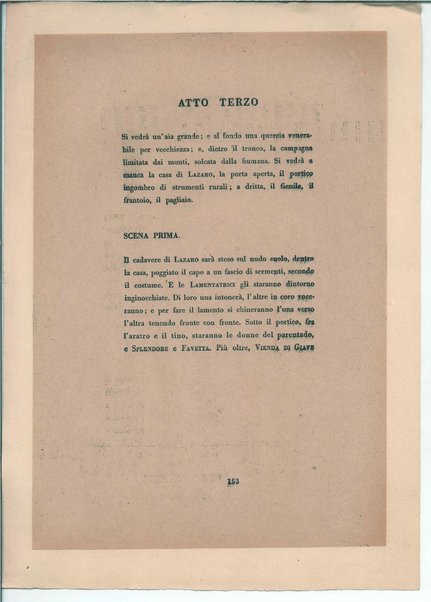 [La figlia di Iorio] Atto terzo. Inc.: "Si vedrà un'aia grande " <bozze di stampa>