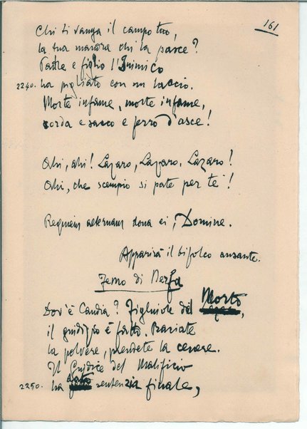 [La figlia di Iorio] Atto terzo. Inc.: "Si vedrà un'aia grande " <bozze di stampa>