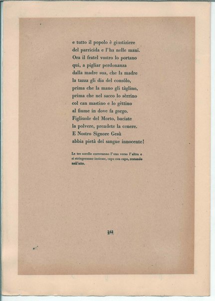 [La figlia di Iorio] Atto terzo. Inc.: "Si vedrà un'aia grande " <bozze di stampa>