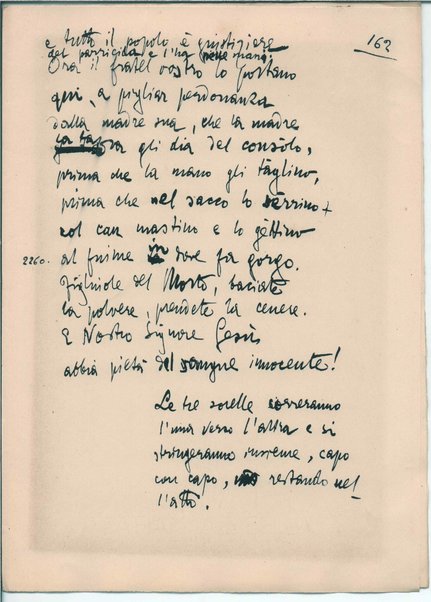 [La figlia di Iorio] Atto terzo. Inc.: "Si vedrà un'aia grande " <bozze di stampa>