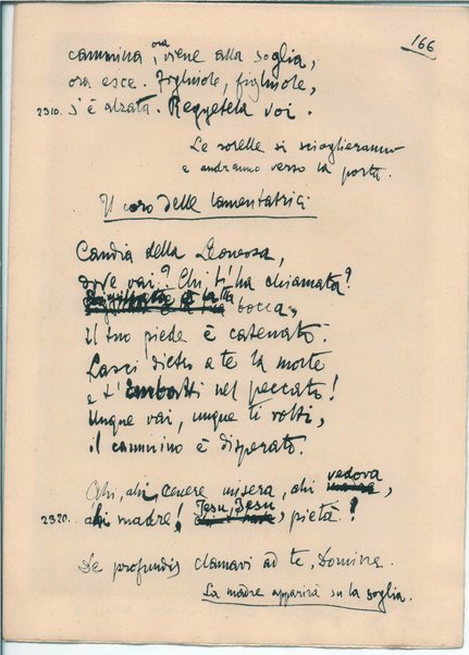 [La figlia di Iorio] Atto terzo. Inc.: "Si vedrà un'aia grande " <bozze di stampa>