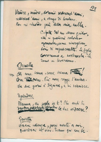 [La figlia di Iorio] Atto terzo. Inc.: "Si vedrà un'aia grande " <bozze di stampa>