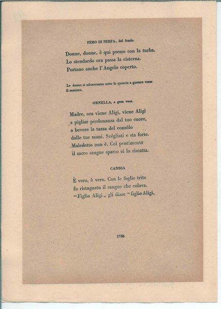 [La figlia di Iorio] Atto terzo. Inc.: "Si vedrà un'aia grande " <bozze di stampa>