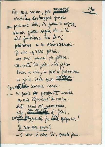 [La figlia di Iorio] Atto terzo. Inc.: "Si vedrà un'aia grande " <bozze di stampa>