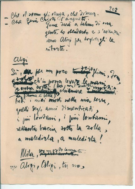 [La figlia di Iorio] Atto terzo. Inc.: "Si vedrà un'aia grande " <bozze di stampa>