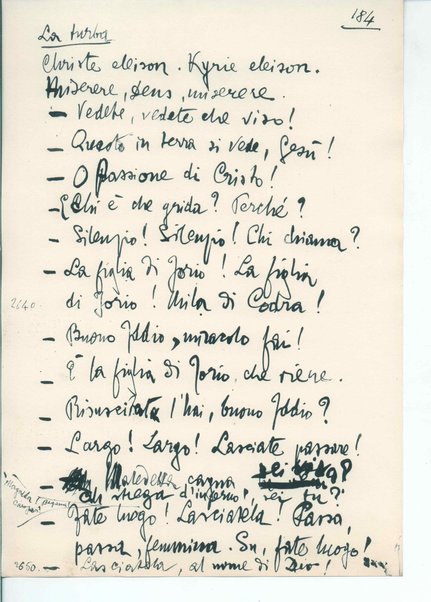 La figlia di Iorio. Tragedia pastorale <bozze di stampa del fac simile del manoscritto>