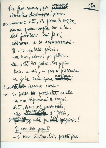 La figlia di Iorio. Tragedia pastorale <bozze di stampa del fac simile del manoscritto>