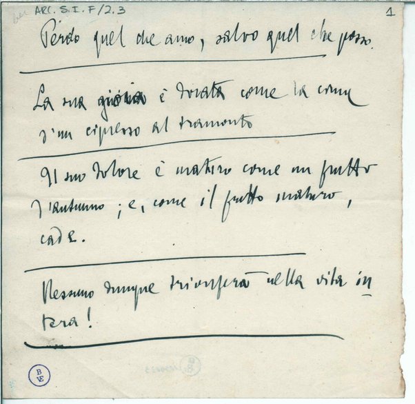 Inc.: "Perdo quel che amo, salvo quel che posso" <frammento>