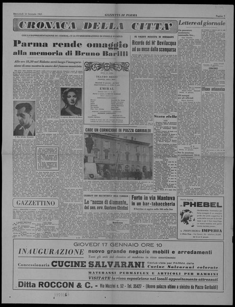 Parma rende omaggio alla memoria di Bruno Barilli