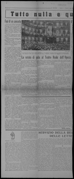 La serata di gala al Teatro Reale dell'Opera ; Fasi si un concerto