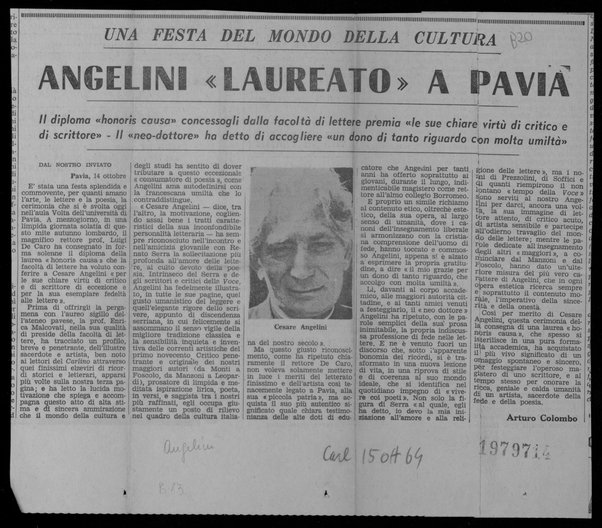 Angelini laureato a Pavia