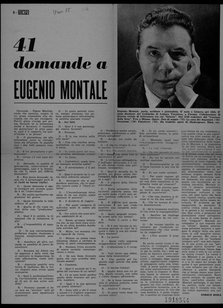 41 domande a Eugenio Montale