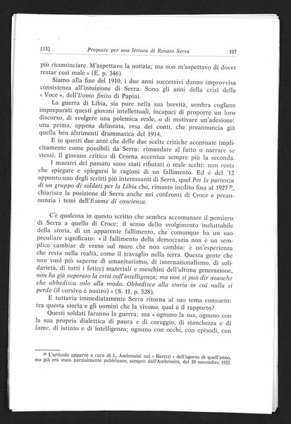 Proposte per una lettura di Renato Serra