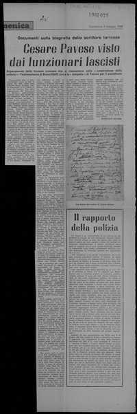 Cesare Pavese visto dai funziionari fascisti